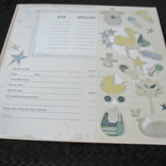 One Pkg Creative Memories Rugged Baby Boy Arrival Additions B-20 5 sheets of dou - Picture 3 of 3